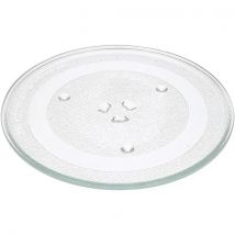 Anakel Home Plato de Microondas Giratorio con 3 Pestañas Ø28,8cm de Diámetro Exterior I Vidrio Reforzado de Larga Duración I Universal I Sistema Antideslizante I