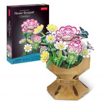 Puzzle 3D DIY Flor Clavel | Ramo de Flores | Maquetas para Montar de Flores Artificiales | 134 Piezas | Puzzle 3D Adultos y Niños Sin Tijeras ni Pegamento | Regalos San Valentin Cumpleaños o Navidad