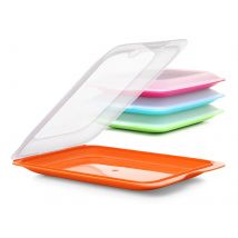 TATAY Fresh - Lote de 4 Recipientes Porta Embutidos y Alimentos. Colores Básicos