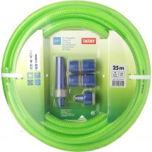 TATAY Manguera de Jardín Verde con Kit de Riego 15 Metros 5/8" 15mm de Díametro