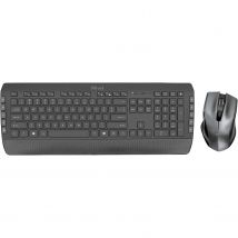 Teclado + raton inalambrico trust tecla 2 pulsacion perfil bajo raton 6xbotones negro y plata  23475