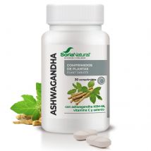 Soria Natural Ashwagandha KSM-66 Comprimidos - Con Vitamina C y Selenio - Rendimiento Físico y Mental - Ayuda a Mantener la Energía - Equilibrio Emocional - 30 comprimidos
