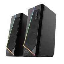 Altavoces trust 2.0 zoxa rgb 6w rms 12w max 6 modos iluminacion  autoalimentado usb led  color negro 24070