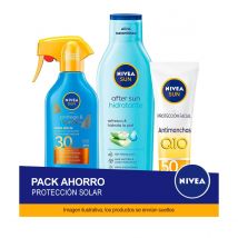 NIVEA SUN Pack ahorro protector solar - Contiene crema solar facial, crema solar corporal y aftersun