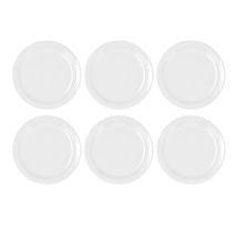 Bidasoa Set 6 Platos Porcelana Glacial Ala Estrch 16CM Blanco Brillo - Resistencia Profesional