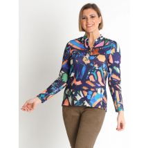 371160N  POLO PUNTO ESTAMPADO CUELLO MAO