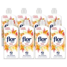 Flor Twist Melocotón Suavizante Concentrado para la ropa 624 lavados (8 botellas de 78 lavados)