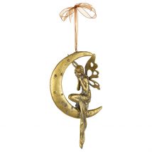 WANDERLUST DECO Figura decoración de resina dorada 12x9x33h cm