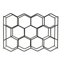 Botellero de metal negro hexagonal para encimera Lola Home