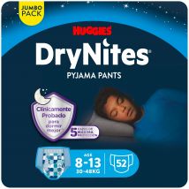 Huggies DryNites Pijama Pants Para Niño, Talla 3-4, 4-7, 8-13