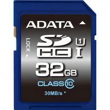 Adata ADATA Premier SDHC UHS-I U1 Class10 32GB - Tarjeta de Memoria de Alta Velocidad y Gran Capacidad (Negro/Azul)