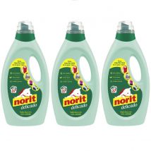 Norit Delicado Verde 1.125ml 37 Lavados (Pack 3 uds) - Detergente Líquido para lavado a Máquina, Cuida las Prendas Delicadas, Previene las Bolitas, Evita la Deformación y Mantiene su Elasticidad, Deja