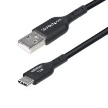 StarTech.com - Cable de Carga USB-A a USB-C de 30cm - Cable Cargador USB-A a USB Tipo C - Cable USB 2.0 - 3A - Recubrimiento de  USB2AC30CMBK