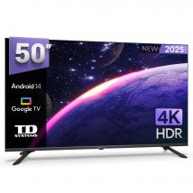 Smart TV 50 pulgadas 4K Hey Google Official Assistant con control por voz. Televisor Android 14 - TD Systems K50DLK21GLE