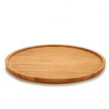 DAM. Bandeja de Bambú para aperitivos redonda grande. 30 cm. 30x30x1,5 cm.