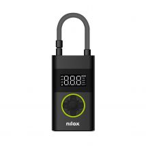 Nilox NXAIRPUMP Mini Compresor Portátil con Batería de 4000mAh, Compresor de Aire Portátil para Coche, Bicicleta, Moto, Scooter y Balones, con Pantalla LCD y Linterna LED, Presión 150 PSI