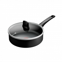 Tefal Force Recycled, Sartén Guisera, 24 Cm, Revestimiento Antiadherente Duradero, Indicador De Calor, Inducción Superior, Forma De Sartén Ideal Para Tortitas, Fabricada En Francia, Revestimiento