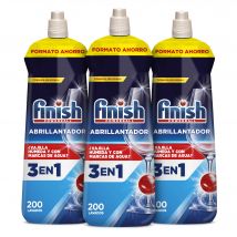 Finish Abrillantador Lavavajillas Regular 3x800ml (600 lavados), Vajilla Brillante y Seca, Evita Marcas de Agua