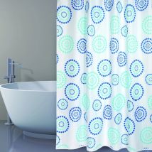 CORTINA DE BAÑO POLIESTER. 180X200 CM PREM.DOTS BLEU