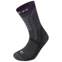 Calcetines T3HTW, Marca Lorpen, Color Negro Carbón/Morado Ciruela, Talla S, Para Mujer