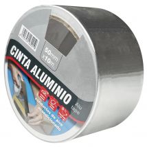Cinta Adhesiva de Aluminio 50 mm x 10 m - Cinta Aluminio Adhesiva Resistente a Agua y Calor - Ideal Aislante Termico, Sellado Conductos, Ventilación, Aire Acondicionado