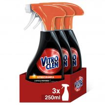 Vitroclen - Limpiador de Vitrocerámica Pistola, Pack 3x 250 ml, Limpieza Profesional, Brillo Superior