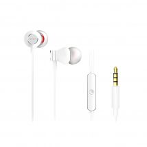 Aiwa ESTM-50WT: Auriculares In-Ear de Color Blanco, Control Remoto y micrófono