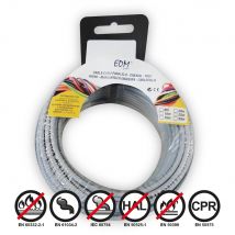 Edm - Cablecillo Flexible 1.5mm Gris 20mts Libre de Halógenos de Alta Calidad