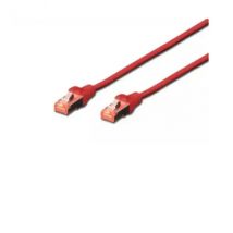 Cable LAN DIGITUS Cat 6 - 3m - Cable de red RJ45 - S/FTP Blindado - Compatible con Cat 6A y Cat 7 - Rojo