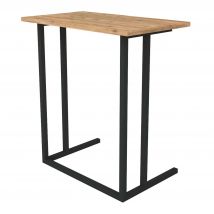 Mesa Auxiliar de Salón en Negro y Roble Safir 60x65x36 cm
