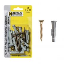 SANCO STORE - WOLFPACK LINEA PROFESIONAL Taco Multiacción+Tornillo MU  6x35 mm. (15 Piezas)