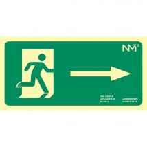 cartel de evacuación flecha derecha (pvc 1mm) clase a 32x16cm normaluz