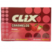 Caramelos Clix Sabor Fresa en Bolsas de 10 Undidades cada una, Total 20 Bolsas - Deliciosos dulces masticables