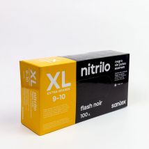 Guantes de Nitrilo Santex Flash Noir negro sin polvo talla XL calidad superior (4.5 gr)