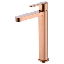 Imex Roma BDR001-3ORC grifo monomando caño alto lavabo latón oro rosa cepillado