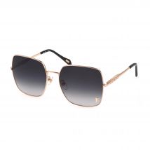 Just Cavalli SJC031 Gafas, Oro Rosa Brillante con Acabado Arenado/Satinado, 60 para Mujer