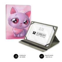 Subblim funda tablet universal trendy 9,6” a 11” - posicion stand con 2 angulos de vision - soporte antideslizante - color cat