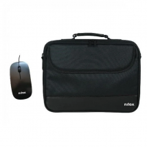 Nilox Kit Maletín para Portátil hasta 15.6" Negro   Ratón Óptico USB Negro