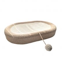 Rascador para Gatos Isla de Sisal Natural | Cama Tipo Cuenco 2 en 1 con Zona de Descanso Lounge | Base Antideslizante, Diseño Amplio y Estable (64 cm) | Althea Living