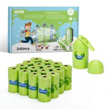 Nobleza - Bolsas Caca Perro, Biodegradables, 240/360/540bolsas con Dispensador, Extra Grueso, A Prueba de Fugas, Bolsitas caca Perro, Dog Poop Bag,16 /24/36Rollos