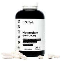 Magnesio puro 200 mg procedente de Citrato de Magnesio  240 comprimidos (Suministro para 8 meses). Hivital