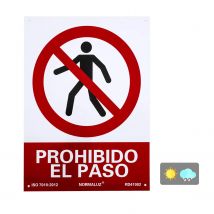 cartel  prohibido el paso  (pvc 0,7mm) 30x40cm normaluz
