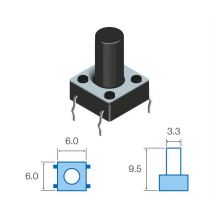 Pulsador Tacto Interruptor Microconmutador 6x6mm SPST-NO Abierto Reposo