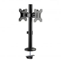 Cromad Soporte de Mesa para 2 Monitores de 17-32 - Ajustable en Altura, Giratorio E Inclinable - Gestión de Cables - Peso Máximo 8kg - VESA Máx 100x100mm