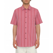 Camisa manga corta Volcom Newbar Stripe - Washed Ruby