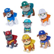SPIN MASTER - RUBBLE & CREW - Pack 7 Figuras Cachorros - Patrulla Canina Juguetes - Juegos