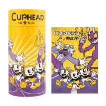 Puzzle 500 Piezas Cuphead ¿Listo para la Danza del Diablo? - Puzzle Cuphead con Caja - Rompecabezas 61x45,7 cm - Decoración Gamer Ideal para habitación Gamer