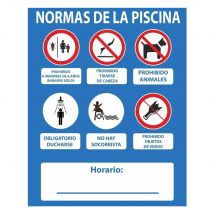 Cartel normas piscina pvc 0,4mm 500x400 mm normaluz