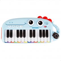 Bontempi - Piano infantil electrónico con 24 teclas, luces integradas que se activan al tocar, efectos de sonido, melodías de demostración, botones grandes, diseño con carita sonriente y colores