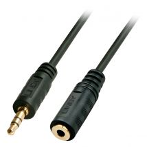 Lindy 35653 cable de audio 3 m 3.5mm Negro - Cables de audio (3.5mm, Macho, 3.5mm, Hembra, 3 m, Negro)